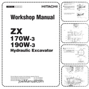 HITACHI ZX170W-3 190W-3 Excavator Workshop Manual Instrukcja serwisowa