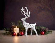 Dekoracja świąteczna renifer figurka do stroika ozdoba