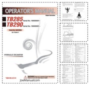 Takeuchi TB285 TB290 Operator Manual Instrukcja Obsługi i Konserwacji