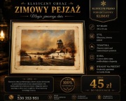 Obraz dekoracyjny ścienny pejzaż zimowy 25x20 cm 