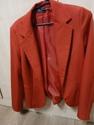 Żakiet damski klasyczny z klapami czerwony roz. 38