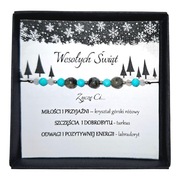 BRANSOLETKA SZCZĘŚCIA TALIZMAN Z KAMIENIAMI TURKUS PREZENT NA ŚWIĘTA