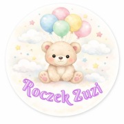 Opłatek na tort miś dowolny napis 