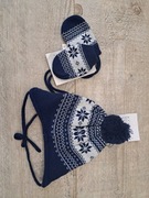 Zestaw niemowlęcy: czapka+rękawiczki - wiek 6-9 m-cy