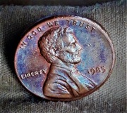 LINCOLN  CENT-1985 -USA - KOLOR--BŁĘDY