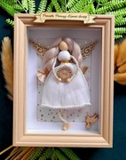 Aniołek makrama w ramce 15x20