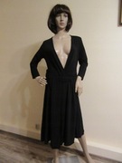 JUST CAVALLI czarna sukienka lejąca z głębokim dekoltem NOWA _ 40