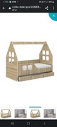 Łóżko dziecięce domek SONOMA 140x70 + materac + pokrowiec