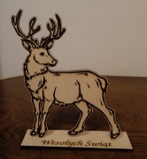 Renifer drewniany duży ozdoba świąteczna