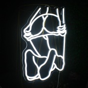 Unikalny Neon LED USB na ścianę klęcząca seksowna kobieta 