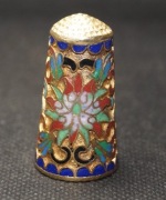 Naparstek kolekcjonerski z emalii komórkowej long tall wzór kwiatowy