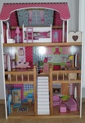 Domek dla Lalek Drewniany Duży Mebelki 3 Poziomy - XL 90cm