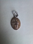 Medalik stary srebrny Matka Boska z dzieciątkiem oraz Jezus | Szkaplerz
