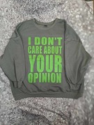 Bluza unisex szara z nadrukiem seledynowym zielonym, Shein 2XL