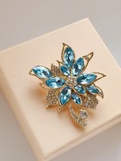 Broszka kwiat vintage retro złoty kolor 