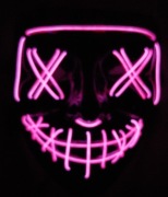 Maska LED dla DJ-a Techno Halloween Cosplay Karnawał Straszna Neonowa maska