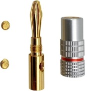 Złącze Bananowe 24-Karatowy Pozłacany 4,5 Mm Wtyk z Blokadą Audio jack