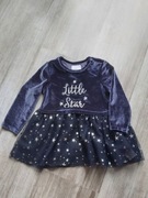 Sukienka świąteczna granatowa 80 cm