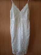 Nowa biała elegancka koronkowa sukienka R.44 NLYONE