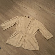 Sweter ażurowy Boho M taliowany bawełna 