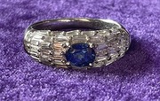 Pierścionek szafir i diamenty