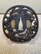 Tsuba żelazna szkoła Soten okres Edo XVIII/XIX w. katana wakizashi