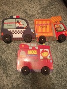 Książeczki Dla Dzieci z kołkami straż policja Koparka