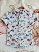 Wzorzysta elegancka koszula M&S 86 - 92 w auta palmy cars jak nowa