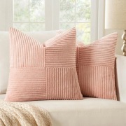 Komplet Poszewek 2 Szt 45x45 cm Poszewki Pastelowe Różowe Babypink