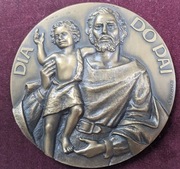 Ogromny medal "Dzień Ojca" brąz patyn.