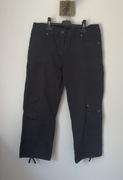 wygodne letnie spodnie 3/4 bojówki czarne dużo kieszeni 42/XL