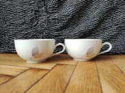 Dwie filiżanki porcelanowe Bavaria z motywem liści vintage