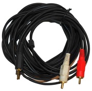 Kabel miniJack męski na 2x RCA męski ( cinch ) 5 metrów
