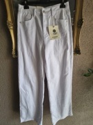 Spodnie damskie jeansowe białe szerokie nogawki szwedy  M.Sara L