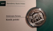 Moneta kolekcjonerska 20 złotych Zwierzęta Świata: Konik polski