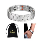 BRASNOLETA DLA MĘŻCZYZNY ZDROWOTNA MAGNETYCZNA SREBRNA NA PREZENT