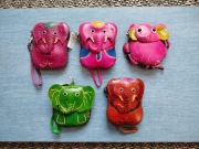 Skórzane portfele / etui w kształcie słoników