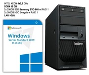 Windows Server 2019 PL + serwer Lenovo 32 GB, 2xSSD Samsung EVO RAID1 FV+GW