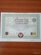 Sprzedam Powszechne Świadectwo Udziałowe
