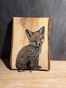 Wieszak lisek malowana ręcznie na desce 