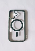 Etui/case przezroczyste z magsafe zielone iPhone 16 