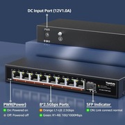 YuanLey 8-portowy, niezarządzany przełącznik Ethernet 2.5G do komputerów 