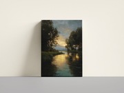 Obraz na płótnie 40x60 – pejzaż, zachód słońca, dekoracja ścienna