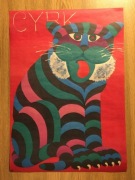 1971 Cyrk Kolorowy Pręgowany Tygrys Plakat Hubert Hilscher