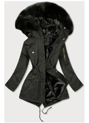 S’west czarna parka kurtka płaszcz zimowy ocieplany S 36