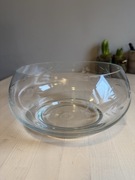 Kryształowa duża miska, salaterka z rżniętym kwiatowym wzorem