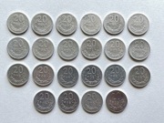 20 gr groszy 1949-85 zestaw 22 sztuki