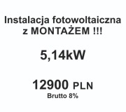 Instalacja fotowoltaiczna 5,14kW z MONTAŻEM