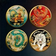 Zestaw kolekcjonerskich numizmatów, mitycznych stworzeń Feng Shui new! (2) 