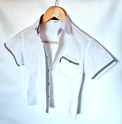 Koszula biała chłopięca 128 - krótki rękaw